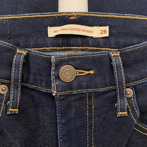 Levi’s Damen Jeans Mile High Skinny Stretch Blau Denim Größe 26 Dark High Rise - Bild 1 von 6