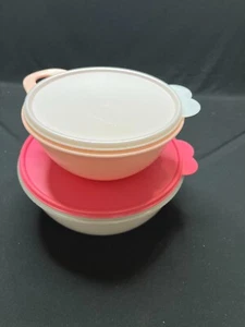 Tupperware - 2 Behälter - 2518 Schüssel 12 Tassen & 3056 Das ist eine Schüssel 6 Tassen rosa - Bild 1 von 6