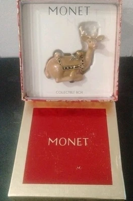 Monet RUDOLPH RED NOSED REINDEER TRINKET PILL BOX New  Rare!! - Image 1 of 4