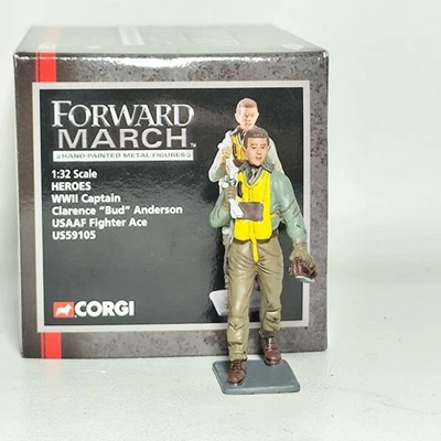 1:32 Corgi WWII USAAF Clarence "Bud" Anderson Fighter Ace US59105 Figure - Image 1 of 3