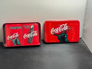Coca-Cola Coke Bottle 2 Decks Bicycle Playing Cards In Collectible Tin - Picture 1 of 3