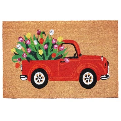 24x36-inch Blooming Truck Doormat 0.60" Thick Coir Mat for Front Door Multi - Image 1 of 4