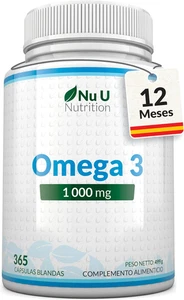 Omega 3 1000Mg Alta Potencia - 365 Cápsulas Blandas De Gel - Omega-3 Ácidos Gras - Imagen 1 de 10