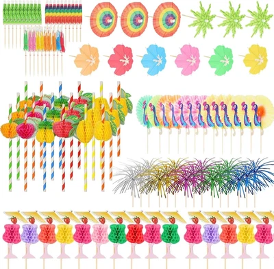 120 Stück Cocktail Deko, 3D Papier Cocktail Schirmchen, Cocktail Zubehör, Gemisc - Bild 1 von 4