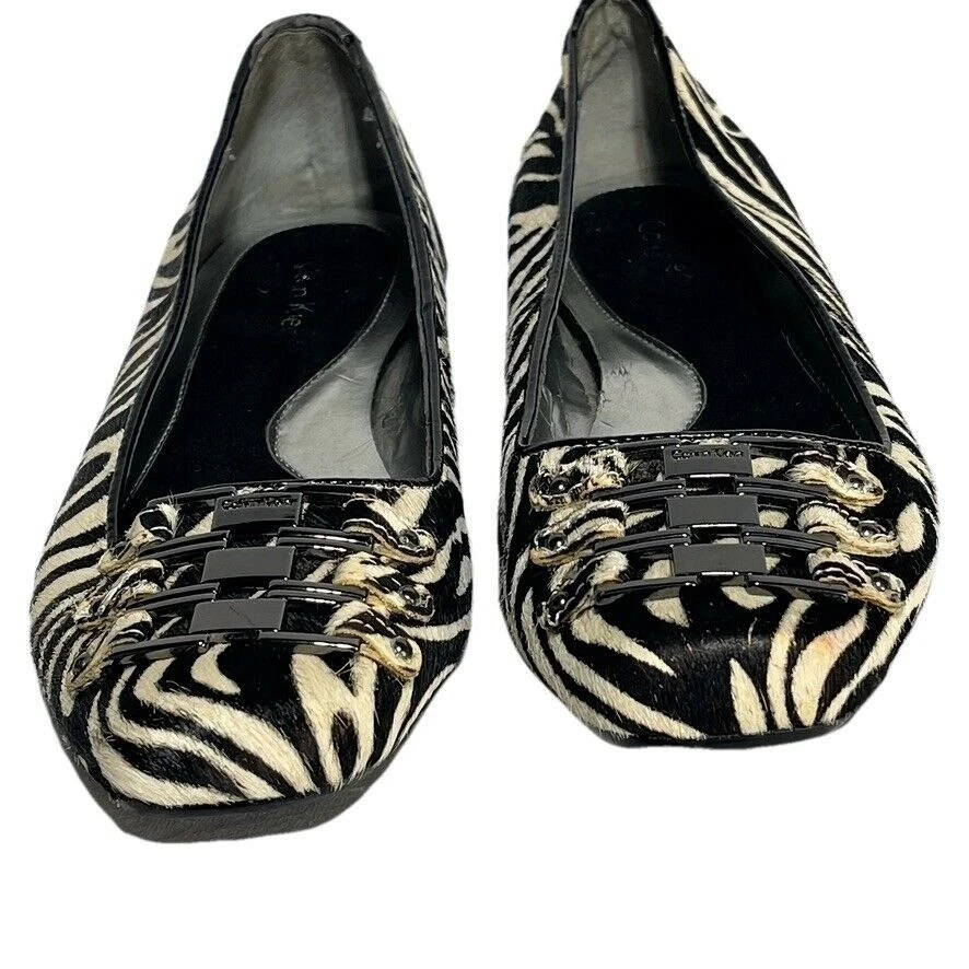 Calvin Klein Pazia Zebra Print Ballet Flats Size 7.5M - Image 1 of 4