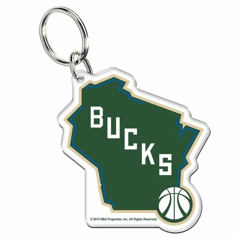MILWAUKEE BUCKS PREMIUM ACRYLIC KEY RING NEW WINCRAFT 🏀 Cover