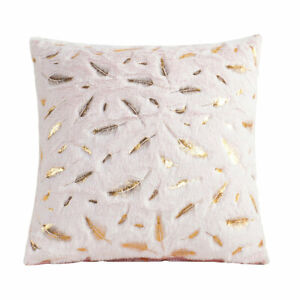 Cushion Cover Super Soft Golden Leaf Pattern Pillow Case Home Bedroom Sofa Décor