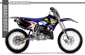 YAMAHA YZ125 YZ250 2002 2003 2004 2008 2014 MAXCROSS GRAPHICS FULL KIT DECALS MX - Picture 1 of 8