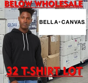 Unten GROSSHANDEL Rohling 32 Medium Large Bella + Canvas 3719 schwarz HOODIE Großpackung Posten - Bild 1 von 3
