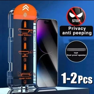 iPhone 16 Pro max Privacy Screen Protector with Dust Free Installation - Picture 1 of 5