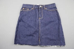 Vintage Damen 2002 Gap Denim Jeansrock A-Linie roher ausgefranster Saum Größe 2  - Bild 1 von 4