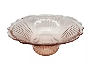 Anchor Hocking Mayfair Open Rose Pink Depression Glass Console Bowl - Picture 1 of 7