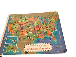 Vintage Whitman Picture Map Tray Puzzle The United States of America 1968 Jigsaw - Picture 1 of 5