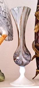 French MARBLE OPALINE GLASS VASE translucent Opalglass 27,5cm 10.8" v - Picture 1 of 12