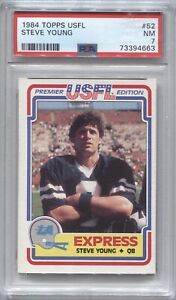 1984 Steve Young Topps USFL Football ROOKIE Rc #52 Los Angeles Express PSA 7 NM
