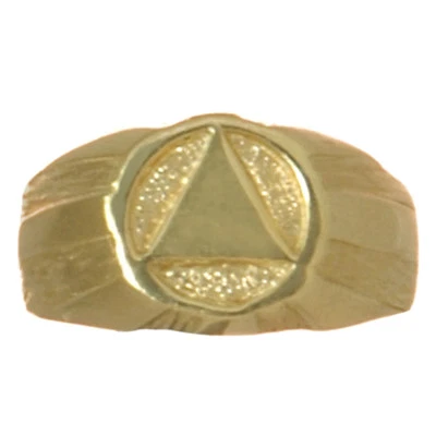 Alcoholics Anonymous, Understated Men's Symbol Ring,Size 6.5 or 7.5,14k Gold,#87 - Image 1 of 4