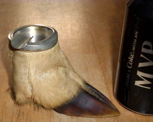 [ SOUTH AMERICA - ALPACA HOOF ] METAL TOP ASHTRAY, Vintage 1950's yrs. - Picture 1 of 10
