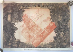 NICOLA SPINNE c. 1985 ORIGINAL SIEBDRUCK NUMMERIERT ARCHITECTURE GRENOBLE - Bild 1 von 3