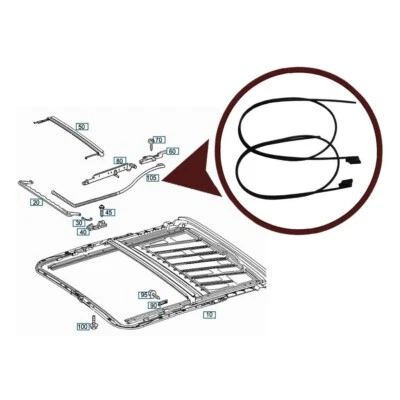 Mercedes Sunroof Repair Cable PAIR A2157800589 W203 W211 C209 C219 C215 CLS CLK - Image 1 of 4