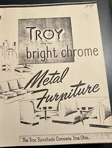 Troy Bright Chrome Sunshade Company Streamline Metal Furniture MCM Catalog - Picture 1 of 17