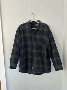 Men’s Wolverine Blue Plaid Quilt Lined Button Down Flannel Shirt Jacket Size XL - Picture 1 of 8