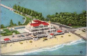 Postal de la década de 1940 de Florida "LAKE VALETH CASINO & BATHS"" vista aérea/lino Kropp - Imagen 1 de 2
