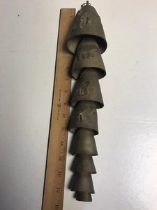 ANTIGUAS 8 CAMPANAS DE CAMELLO DE LATÓN HECHAS A MANO ORIENTE MEDIO USADAS FINALES DEL SIGLO 19 PRINCIPIOS DEL 20 - Imagen 1 de 12