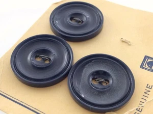 New Old Stock Set of 3 Vintage Catalin Brand Blue Circle Buttons .8in 272D - Picture 1 of 5
