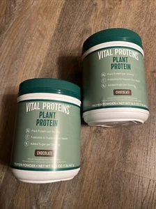 X2 Vital Proteins Plant Protein Powder Chocolate 16.5oz Each, Exp 06/28/2025 - Picture 1 of 4