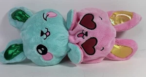 Reversible Bunny Hugger Walgreens Aqua Green Pink 7” Plush Toy Sewn Eyes - Picture 1 of 8