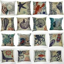 Covers Cushion Pillow Sofa Cotton Linen Ocean Beach Style Sea Pillowcases Animal
