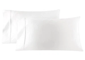 100% Cotton Percale Pillowcases, Breathable Pillow Covers, Airy Light Weight ... - Picture 1 of 8