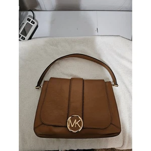 Michael Kors Brown Leather Satchel Top Handle Designer Bag - Picture 1 of 15