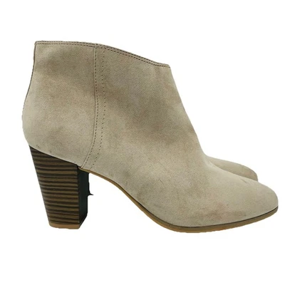Old Navy Shoes Womens Size 10 Taupe Faux Suede Booties Zip Ankle Boots Heeled - Image 1 of 4