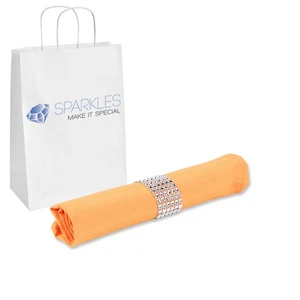 250 pcs 20"x20" inch Polyester Cloth Napkin - Orange - w/ Rings Wedding sh - Picture 1 of 6