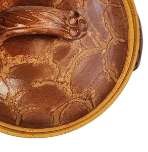 Studio Art Pottery Ceramic Glazed Stoneware Large Casserole Dish w/ Lid Signed - Picture 1 of 17