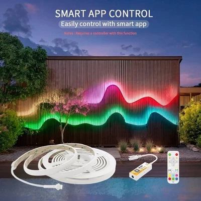 RGBIC Waterproof COB Neon LED Strip Light 720 LEDs/m DC24V APP Control - Image 1 of 4