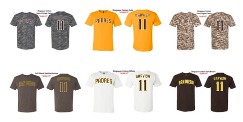 #11 Yu Darvish San Diego Padres "SLIM FIT" Shirt Tri-Blend or 100%Cotton Cover