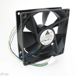 1 pieza Ventilador de caja de CC sin escobillas Delta AUB0912VH 92x92x25 mm 12V 0,60A 7,2 W 4 cables 4 pines - Imagen 1 de 4