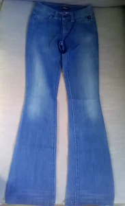 JEANS DENIM SERFONTAINE AZUL BOOTCUT CON: 26 pulgadas dentro de la pierna 34 pulgadas - Imagen 1 de 9