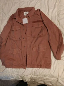 Pistola Mauve Briana Oversized Utility Jacket Pockets Sz XL Snap Front NWT - Picture 1 of 4