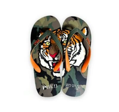 Sandalia Polo Talla 13 Ralph Lauren Whitlebury II Tigre Estampado Camuflaje Chanclas Foto 1 de 4