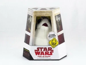 Star Wars Porg On Board Plush Toy with Suction Cup & Sticker Sign NEW - Picture 1 of 2
