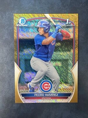 2023 Bowman Chrome Pedro Ramirez 1st Bowman Chrome Gold Shimmer Refractor /50 - Image 1 of 3