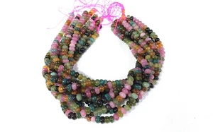 1 Strand Multi Tourmaline Chalcedony Beads Rondelle Smooth 6mm Loose 12"inch - Picture 1 of 7