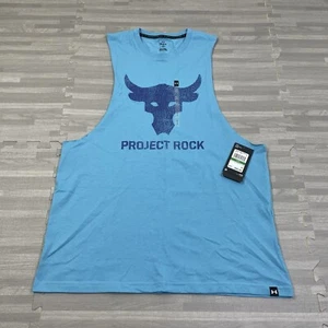 Under Armour UA Project Rock Brahma Tank Top Shirt Mens Large 1373787 Blue $40 - Picture 1 of 8