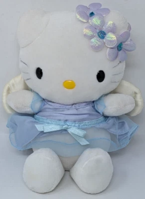 Vintage Hello Kitty White Blue Angel Wings Santio Smiles Stuffed Plush 2000 Y2K - Image 1 of 4