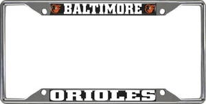 Fanmats MLB Baltimore Orioles Chrome Metal License Plate Frame  - Picture 1 of 2