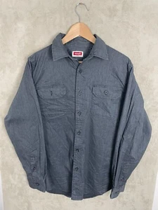 Men's Wrangler Long Sleeve Utility Shirt Size M Medium Grey Collared Button Up - Picture 1 of 8
