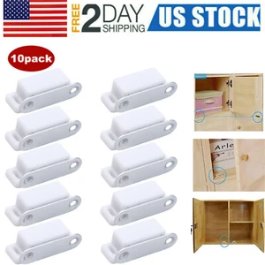 10 Stück Weiß Magnetische Türschnäpper Möbel Schrank Schrank Magnet Riegel Schlag - Bild 1 von 11